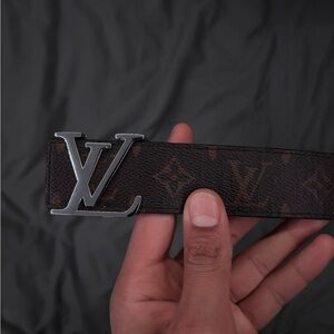 Louis Vuitton Pink Belt with Silver Buckle